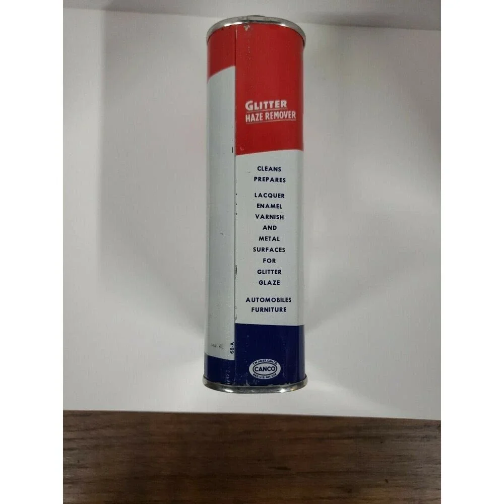 Vintage glitter haze remover handy oiler tin can advertising display‎ empty nos
